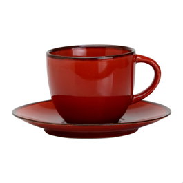 Avet Taza de Té con Plato Reactive Red (6 Unidades) 280 ml